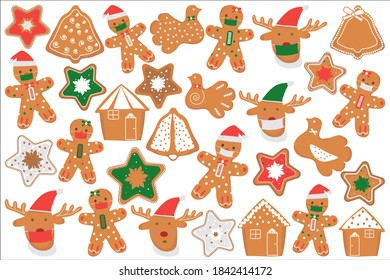 Collection of christmas cookies, quarantine concept