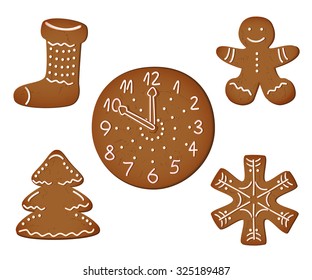 Collection of Christmas cookies. Vector illustration