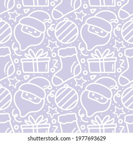 collection of christmas day pattern with icons and design elements