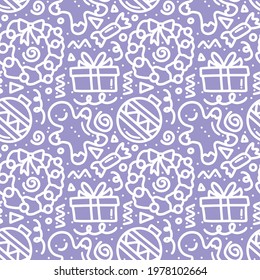 collection of christmas day pattern with icons and design elements