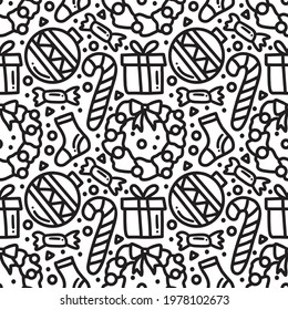collection of christmas day pattern with icons and design elements