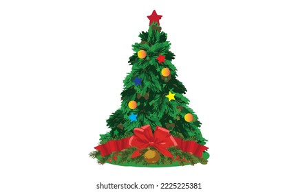 Collection of Christmas decorations, holiday gifts, winter knitted woolen clothes, ginger bread, trees, gifts and penguin. Colorful vector illustration in flat cartoon style.