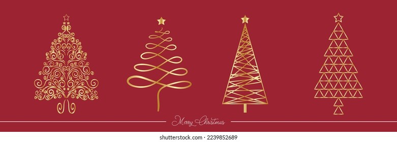 Collection of Christmas decorations, holiday gifts, Unique Design, Christmas tree, Golden Tree, Gold color