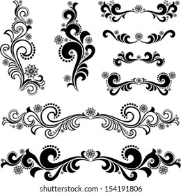 Collection of Christmas design elements isolated on White background. Vector illustration 