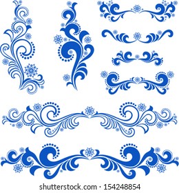 Collection of Christmas design elements isolated on White background. Vector illustration 