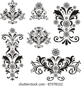 Collection of Christmas design elements isolated on White background. Vector illustration