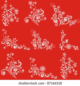 Collection of Christmas design elements. Vector illustration