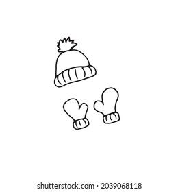 Colección de elementos de Navidad dibujados en el ilustrador.