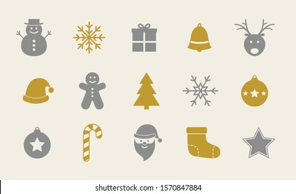 Collection of Christmas elements on white background. Vector