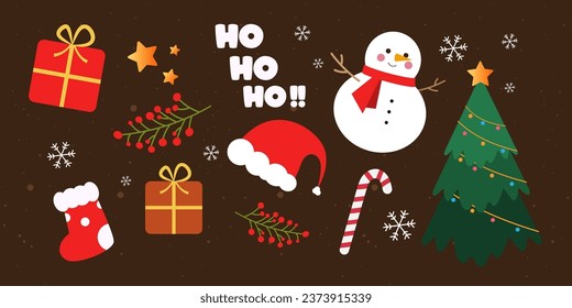 Collection of Christmas elements. Vector for products and designs with Christmas and New Year themes