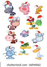 collection of christmas farm animals