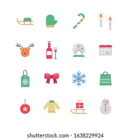 COLLECTION OF CHRISTMAS FLAT ICONS