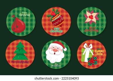 Collection christmas gift Tag, label and sticker for winter season vector