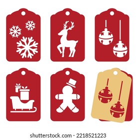 Collection of Christmas Gift Tags. Cutting file 