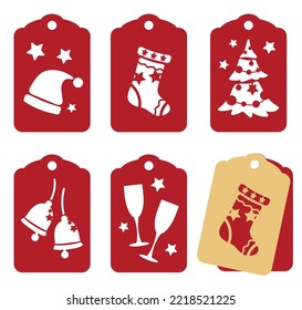 Collection of Christmas Gift Tags. Cutting file 