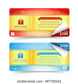 Collection of christmas gift voucher web tag banner promotion vector illustration eps10