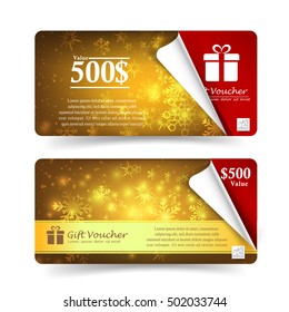 Collection of christmas gift voucher web tag banner promotion vector illustration eps10