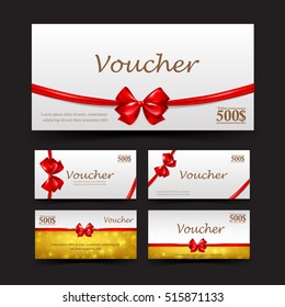 Collection of christmas gift voucher web tag banner promotion vector illustration eps10