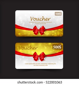 Collection of christmas gift voucher web tag banner promotion vector illustration eps10