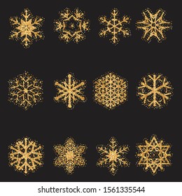 Collection of Christmas glitter snowflakes