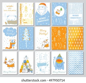 Collection of Christmas greeting cards templates