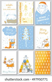 Collection of Christmas greeting cards templates