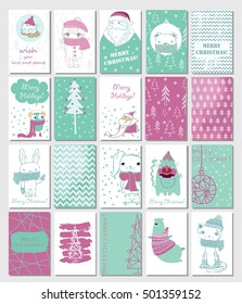 Collection of Christmas greeting cards templates