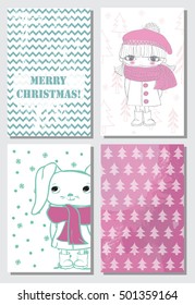 Collection of Christmas greeting cards templates
