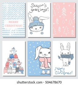 Collection of Christmas greeting cards templates