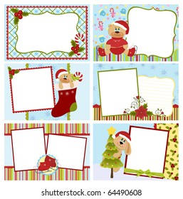 Collection of Christmas greetings cards, postcards or photo farme (EPS10)