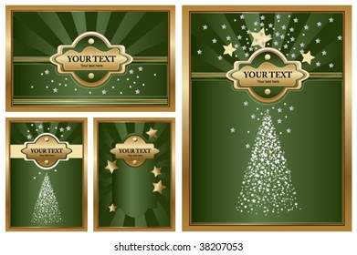Collection of Christmas greetings. Easy to edit vector image.