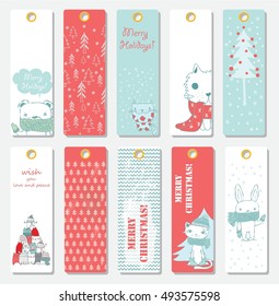 Collection of  Christmas and Happy new Year cards templates. 