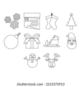collection of christmas icon vector