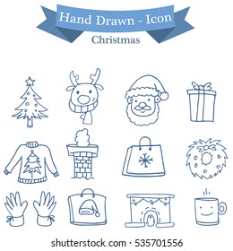 Collection of Christmas icons set vector illustration