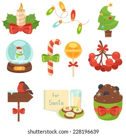 Collection of Christmas and New Year icons, design elements