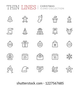 Collection of christmas and new year related icons