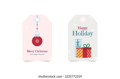 Collection of christmas or new year sale tags