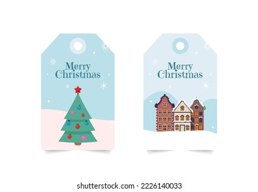 Collection of christmas or new year sale tags