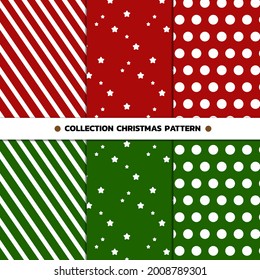 Collection Christmas Pattern. Xmas Concept.Design for for gift wrapping paper,wallpaper,fabric,packaging,surface,print,poduct.Vector illustration 