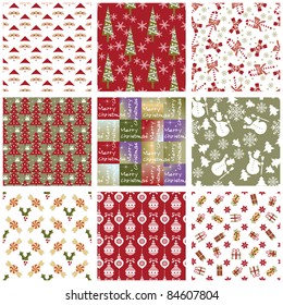 Collection of Christmas repeating swatches