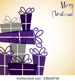 Collection of Christmas retro presents card in vector format.