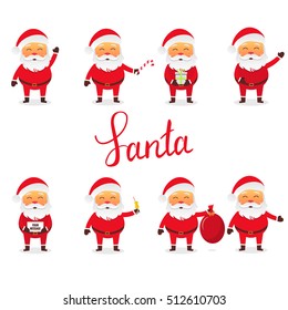 Collection of Christmas Santa Claus. Santa set