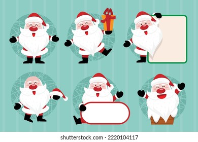 Collection of christmas Santa Claus Vector Drawing  Illustrations and vectors
