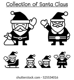 Collection of Christmas Santa Claus Vector illustration