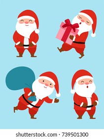 Collection Santa Claus Funny Character Stock Vector (Royalty Free ...