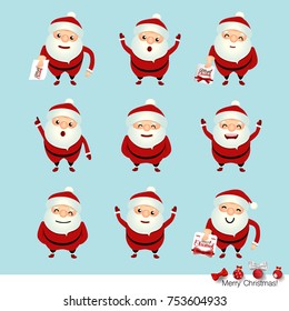 Sammlung des Weihnachtsmannes. Vektorgrafik.