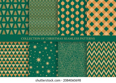 Colección de navidades sin fisuras. Fondo de vacaciones de color - diseño vintage. Impresiones de celebración de moda. Puede utilizarse como papel de embalaje, cubiertas, papel pintado, etc.