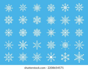 colección de elementos de copos de nieve de navidad para vacaciones de invierno 