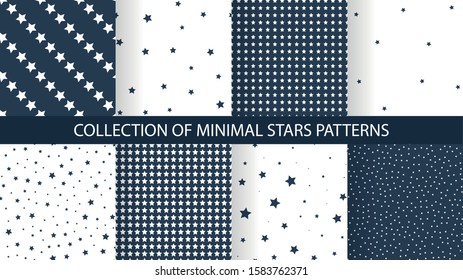 Collection of christmas stars patterns. Vector magic texture for your design.