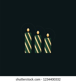 
Collection of Christmas theme candle illustrations. Flat design for holidays celebrations. Colorful background and candles in assorted formats.